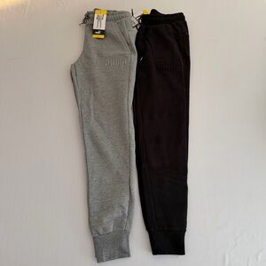 (NWT) Puma Men's (2) Fleece Lined Sweatpants in Grey & Black, Small